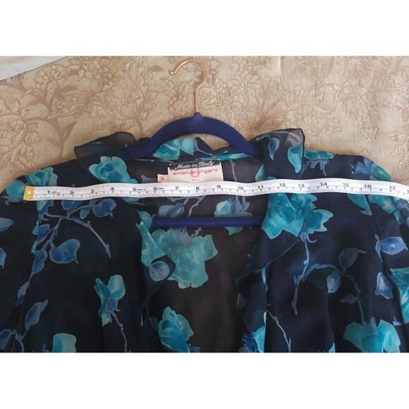 RARE Emanuel Ungaro Paris Gruppo GFT 100% Silk Chiffon Wrap Evening Jacket Sz 40 - Picture 12 of 14